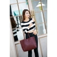 thumbnail image 4 of Dreubea Bolso de hombro de piel sintética suave para mujer, bolso de mano con borlas de gran capacidad, 4 of 5