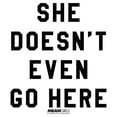 thumbnail image 2 of Boy's Mean Girls She Doesn't Even Go Here Black Bold Graphic Tee White Medium, 2 of 4
