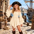 thumbnail image 2 of Vrotazzy Girls Dress Off Shoulder Sleeve Smocked Waist Handkerchief Dress for Halloween Cosplay Party, 2 of 6