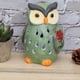 thumbnail image 3 of Solar Light Ceramic Owl Shaped Night Light for Outdoor Path Lawn Patio Garden Olive Green, 3 of 5