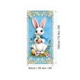 thumbnail image 4 of KOYPTL Easter Door Cover for Front Door, Cute Easter Bunny Egg Wreath Pattern for Front Door, Welcome Door Porch Sign Banner for Spring Holiday Party Easter Decorations Indoor, 35.4x70.8 inch, G, 4 of 8
