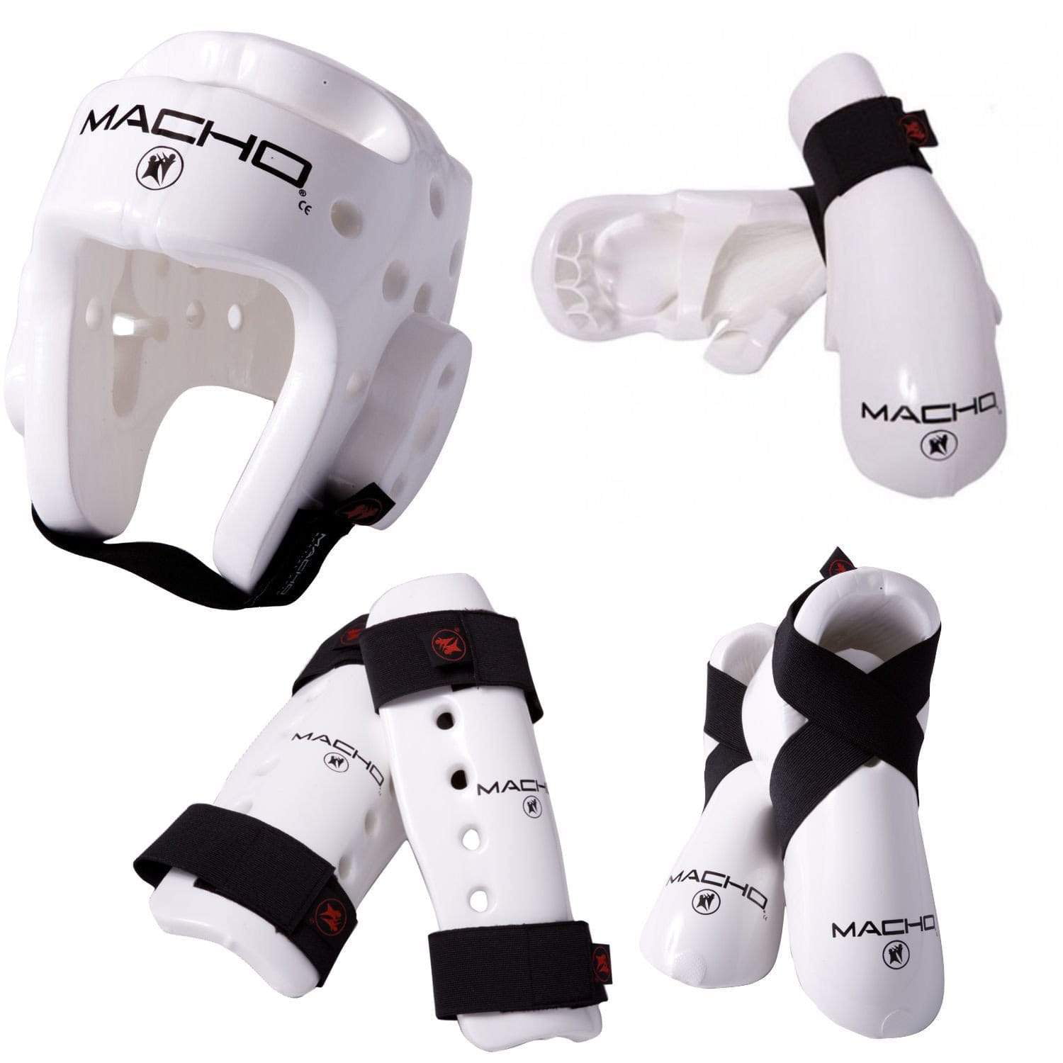 Macho Dyna BLUE 7 piece Sparring Gear Set Any Size with shin 
