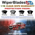 thumbnail image 2 of 2019 Nissan Maxima Beam Wiper Blades Wipers w/1yr Warranty (Set of 2) (WiperBladesUSA), 2 of 5