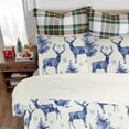 thumbnail image 2 of 3 Pcs Christmas Quilt Bedspread Set Holiday Bedding Deer Queen Color: White Size: Queen, 2 of 4