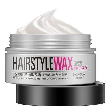 Men Silver Grey Wax Hair model Pomade Gel Mud Long-lasting (Best Styling Wax For Long Hair)