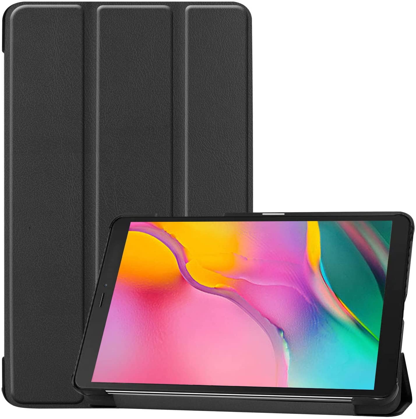 Mazepoly Samsung Galaxy Tab A 8.0 Case T290 T295, Slim Light Cover Trifold Stand Hard Shell Cover for 8.0 inch Galaxy Tab A 2019 Model SM-T290 (Wi-Fi) SM-T295 (LTE), Black -