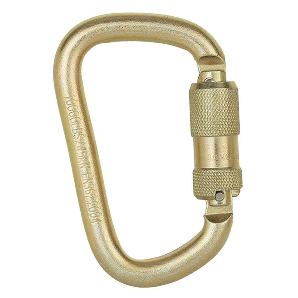 45KN Carabiner Clip Hook Steel D-Ring Screw Ring Travel Clasp Lock