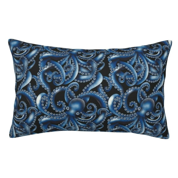 Rateoe Octopus Pattern Decorative Pillow Case,Throw Pillow Covers,Plush Pillow Cover,Soft Pillow Case,Velvet Pillow Case-14"x20"