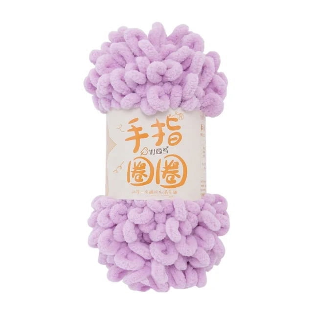 Generic Polyester Puffy Finger Loop Chunky Chenille Yarn, 5 Pieces