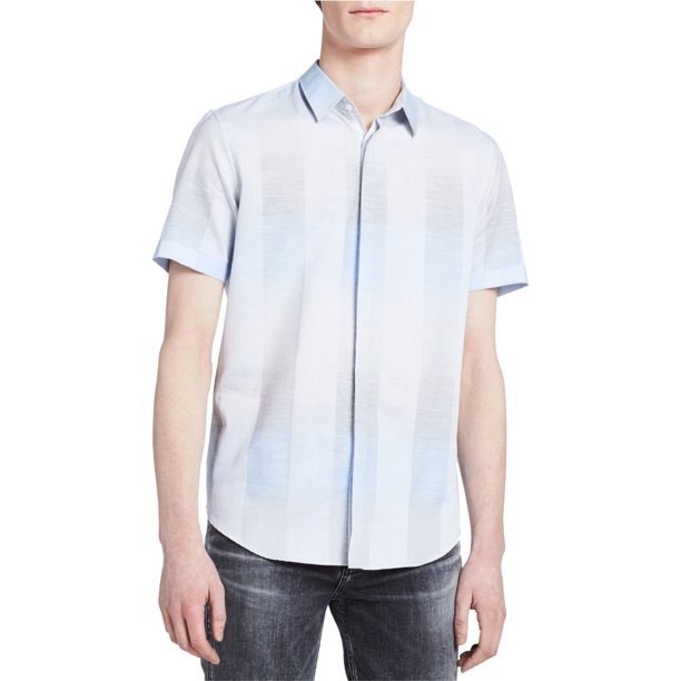 Camisa con Botones Calvin Klein para hombre Azul Mediano