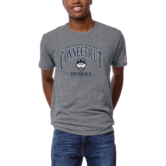 Men's League Collegiate Wear Heather Gray UConn Huskies Victory Falls Tri-Blend T-Shirt