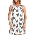 thumbnail image 1 of Balery Funny Chicken Vestidos de verano para mujer con estampado: vestido holgado sin mangas, vestido playero informal y cómodo para días calurosos., 1 of 7