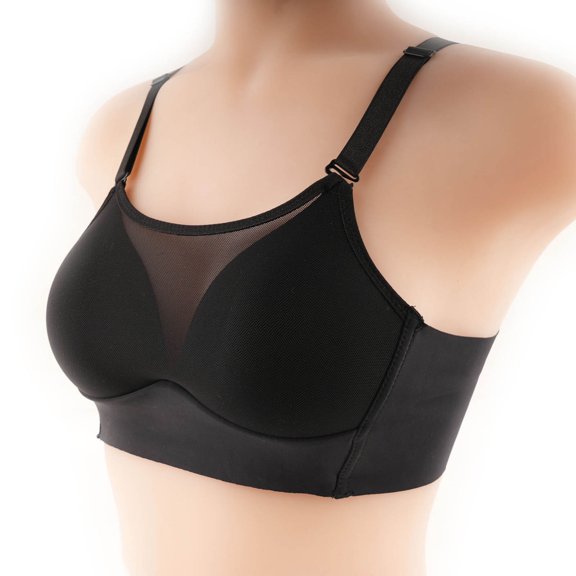 Yijfswar Wireless Bra for Women Push Up Padded Bralette V-Neck, Wide Straps, Soft Comfortable Bralettes, Size 36