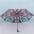 thumbnail image 6 of Stained Glass Umbrella, Vintage Parasol Umbrella, Full Automatic Folding Umbrella, Unique Aesthetic Pattern Clear Um-brella Totes Um-brellas for Women, 6 of 10