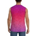thumbnail image 4 of Fotbe Light Purple Glitter Men's Camiseta sin Mangas Estampada para Hombres, Playera Casual para Gimnasio, Entrenamiento, Playa-Large, 4 of 7