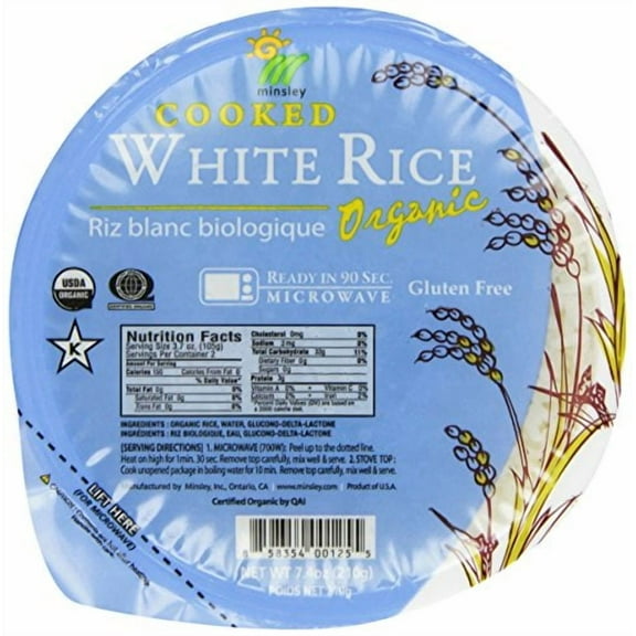 White Rice Bowl, Organic, Microwaveable, 7.4 Ounce Bowls (Pack of 12)