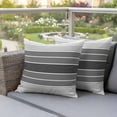 thumbnail image 5 of Pack of 2 Outdoor Pillow Covers 16x16 Inch Waterproof Gradient Grey Striped Throw Pillow Covers,Decorative Couch Pillow Shams Protectors Simple Farm Stripes Minimalist Patio Cushion Pillowcases, 5 of 8