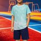 thumbnail image 2 of Odeerbi Conjunto de Entrenamiento de Fútbol Seco Rápido Para Chicos Y Niñas Pantalones Cortos de Camiseta Con Impresión Geométrica de Gradiente Conjunto Atlético Para 4-12 Años, 2 of 6