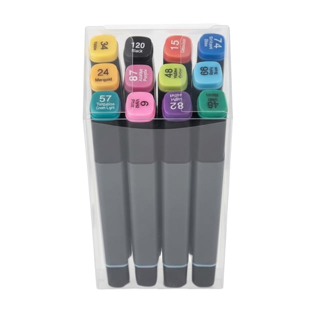 Double Headed Color Marker, Ngxiha Dual Tip Colorful Art Markers, 12 Colors Sketch Pens, Chisel & Fine Tip Water Based Colouring Marker, Sketch Markers, Drawing Markers