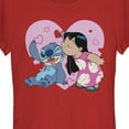 thumbnail image 2 of Junior's Lilo & Stitch Kisses Graphic Tee Red 2X Large, 2 of 3