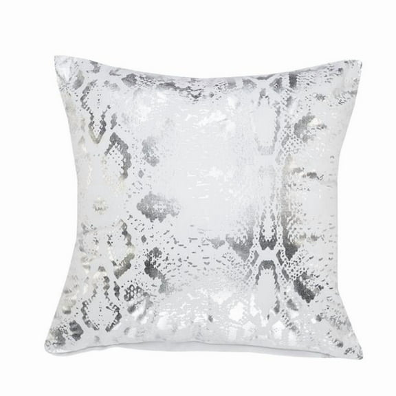 4 x 20 x 20 in. White Animal Print Zippered 100 Percent Cotton Throw Pillow - Set of 2