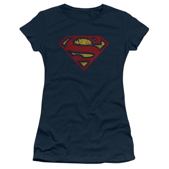Superman Crackle S Junior Women's T-Shirt Sheer Navy