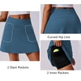 thumbnail image 3 of Pinspark Tennis Skirts for Women High Waisted Golf Skorts with 4 Pockets Knee Length Athletic Skort UV Protection Active Skirt, 3 of 6