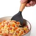 thumbnail image 3 of Multifunction Spatula Cooking Spoon Non Stick Silicone Self Standing Rice Spatula with Wooden Handle for Serving, 3 of 6