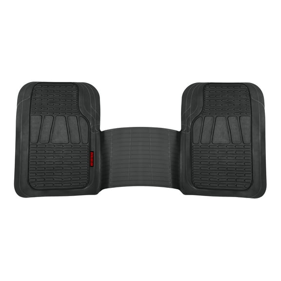 Motor Trend WingRunner Complementary Rubber Rear Floor Mats Liners for 2nd or 3rd Row, All Weather Protection Design to Fit Most Trucks Cars Sedan SUV