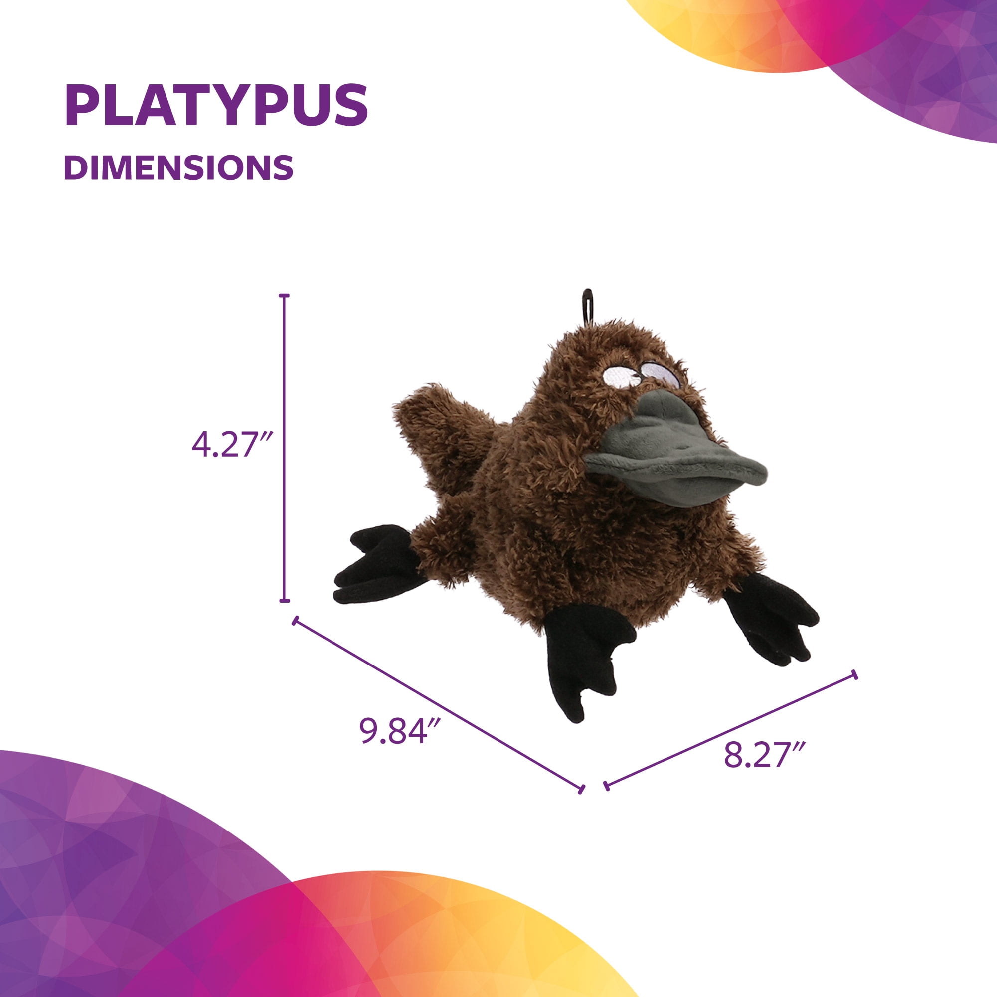 TrustyPup Strong 'N Silent Platypus, Durable Plush Silent Squeaker Dog Toy with Chew Guard Technology, Brown, Large