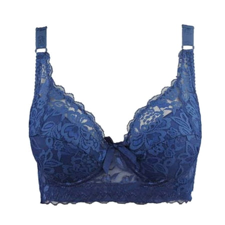 

MINZON Women Hot Full Cup Thin Underwear Bra Plus Size Wireless Adjustable Lace Bra Cover B C D Cup Large Size