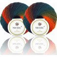 thumbnail image 1 of wqlpp-2 Skeins Soft Rainbow Yarn 100% Wool Gradient Multi Color Yarn For Crocheting Knit Total Length 180m×2(196yds×2,50g×2)-10#, 1 of 4