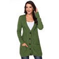 thumbnail image 5 of Women Black/Gray/Green/Red/Purple Front Pocket and Buttons Closure Cardigan, 5 of 5
