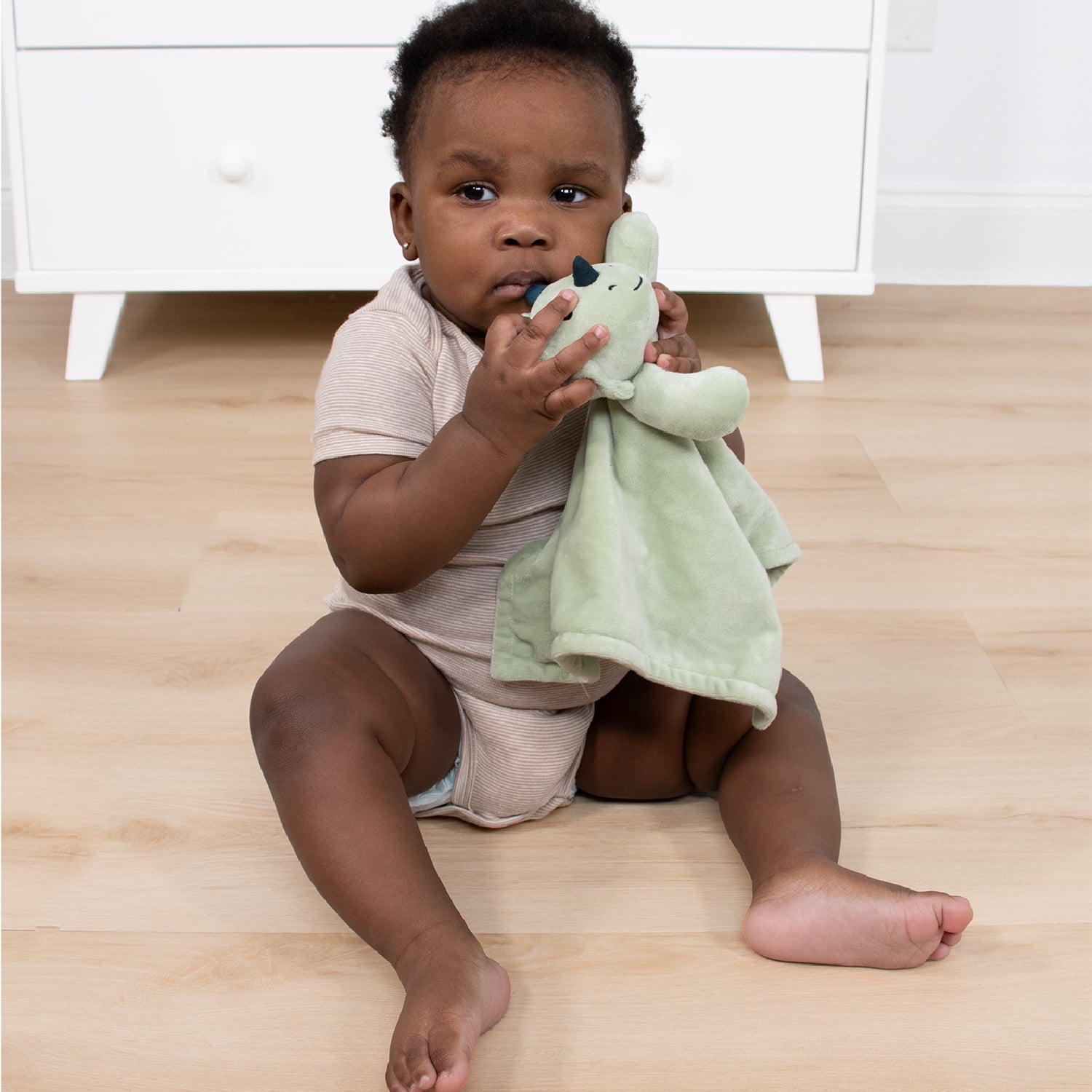 The Peanutshell Tummy Time Baby Play Mat & Lovey Security Blanket Set for Babies, Dinosaur