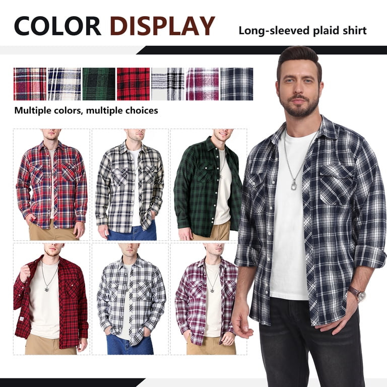 Iceglad Men's Brushed Flannel Check Shirt photo 2
