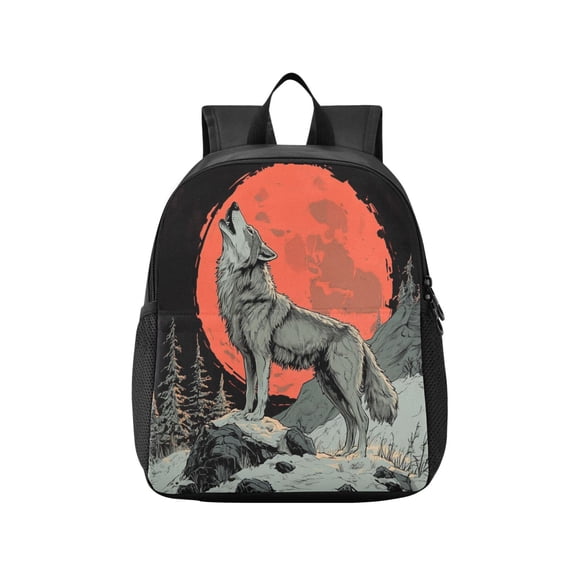 Toddler Backpack Snarling Wolf Waterproof Lightweight Backpack Casual Mini Daypack for Daycare & Travel