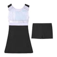 thumbnail image 5 of Oyolan Kids Girls Cheerleading Outfit Cheer Leader Uniform Sequin Dress with Booty Shorts Set Black 3, 5 of 7