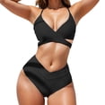 thumbnail image 5 of Top-kevin Womens Tummy Control Bathing Suits Modest High Waisted Bikini Sets Cute Halter 2 Piece Swim Suit, 5 of 10