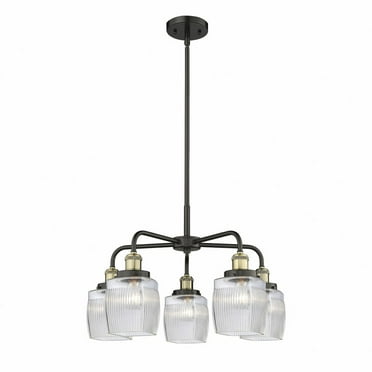Innovations Lighting  Colton - 5 Light 24" Stem Hung Chandelier Black Antique Brass