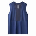 thumbnail image 4 of LEKWK Tank Tops for Men Quick Dry Sleeveless Athletic Muscle Shirt Breathable Mesh Back Panel Loose Fit Running Tees Gym Workout Running Tops Navy XL, 4 of 4
