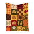 thumbnail image 2 of Fall & Thanksgiving Throw Blanket, Orange Pumpkin Sunflower Leaves Super Soft Warm Plaid Blankets for Couch Sofa, Lightweight Fluffy Plush Bed Throws (27.6" x 39.4"), 2 of 7