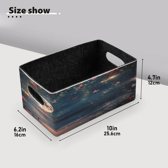 BZSMCE Shelf Baskets Gardens Of Seaside Pattern Pattern Storage Cube Bins 10.1*6.3*4.7in Set of 2