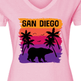 thumbnail image 4 of Inktastic San Diego California Sunset Women's V-Neck T-Shirt, 4 of 5