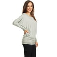 thumbnail image 2 of Women's Boat Neck 3/4 Dolman Sleeve Basic Top Regular & Plus Size Made in USA, 2 of 3