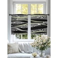 thumbnail image 4 of Sage Green Black Stripes Sheer Curtains 54 Inch Length 2 Panels Set Window Treatments, Grey Abstract Gradient Striped Rod Pocket Semi Curtains for Living Room/Bedroom/Kitchen Décor, 104"W x 54"L, 4 of 7
