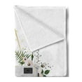 thumbnail image 2 of Camera Soft Flannel Fleece Throw Blanket, Vintage Recording Machine Flowers Leaf Bouquet Wedding Bridal Theme, Cozy Plush for Indoor and Outdoor Use, 50" x 60", Rose Forest Green Grey, by Ambesonne, 2 of 5
