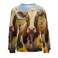 thumbnail image 7 of Farm Cows Womens Casual Crewneck Sweatshirt Long Sleeve Tops Cute Pullover Loose Fit, 7 of 7
