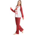 thumbnail image 4 of SYNPOS Family Matching Christmas Pajamas Sets Dad Mom Kids Deer Plaid Printing Parent-child Fitted Cotton Soft Two-piece Pajamas Outfits, 4 of 9