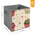 thumbnail image 6 of Collapsible Oxford Fabric Storage Cubes with Handles, Large Mid Foldable Oxford Cloth Bins Set of 2/6, Closet Organizers for Shelves Clothes Home Kitchen Toy - Snow Cake Gift Christmas, 6 of 7