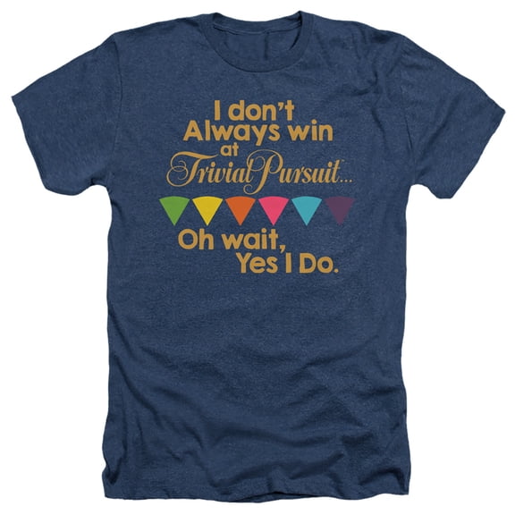 Trivial Pursuit I Always Win Adult Heather T-Shirt Navy